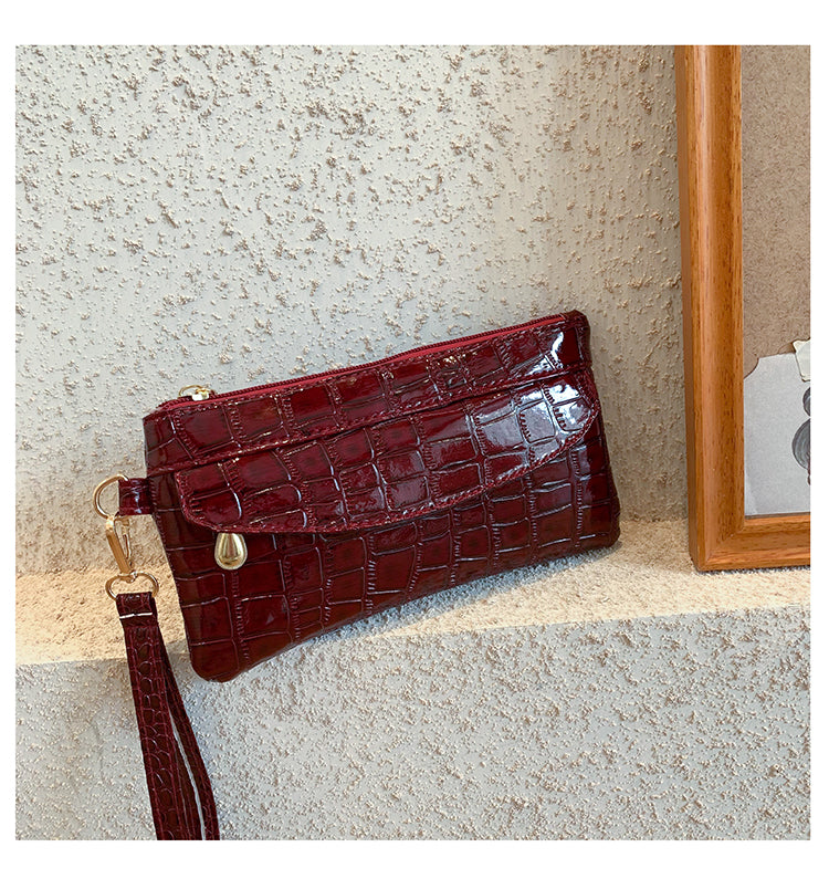 Spring Trend Korean Crocodile Pattern Ladies Clutch Bags Ladies Mobile Coin Purses Ladies Casual Clutches Clutch Bags