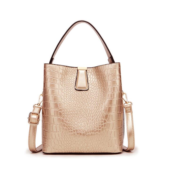 Crocodile Pattern Bucket Bags Leather Handbags Women Crossbody Bags Totes Ladies Shoulder Messenger Bag Female Purses