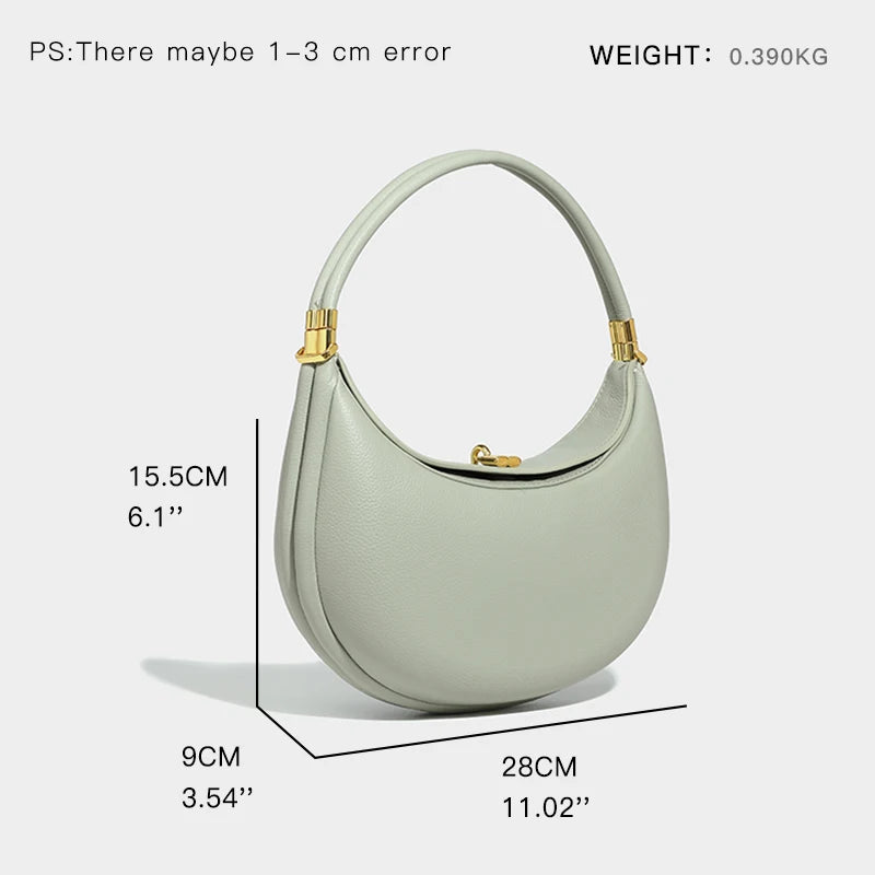 Fashion Unique Half Moon Shoulder Bag Women Small Tote Handbags High Quality Soft Leather Purse Female Crossbody Bags