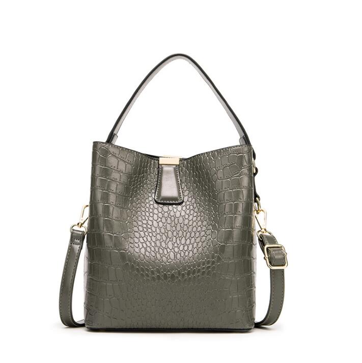 Crocodile Pattern Bucket Bags Leather Handbags Women Crossbody Bags Totes Ladies Shoulder Messenger Bag Female Purses