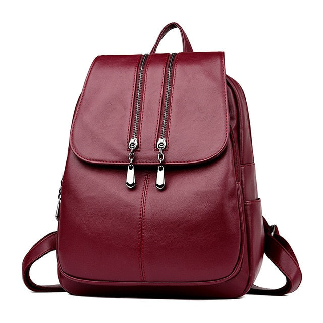 Laptop Backpack Women's Leather Luxury Backpack Women Fashion Backpack Satchel School Bag