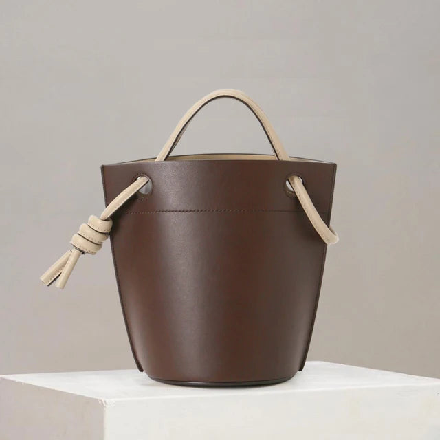 Handbags For Women Luxury Designer Bucket Bag PU Leather Material Party Simple Contrasting Style Small Fast Delivery