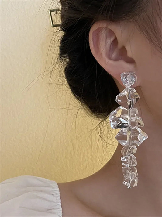 Fashion Long Tassels Irregular Acrylic Drop Earring Europe United States To Restore Ancient Ways Exaggerated Earrings Ms Jewelry