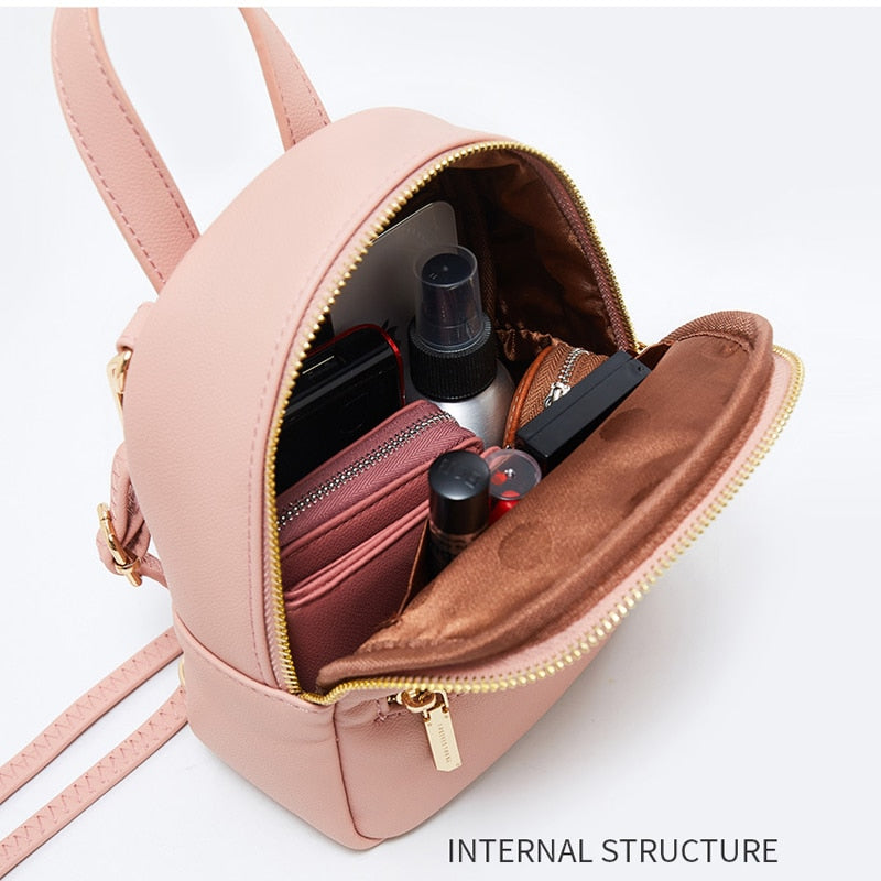 Forever Young Designer Women Backpack Mini Soft Touch Leather Small Backpack Female Fashion Ladies Bagpack Satchel Shoulder Bag