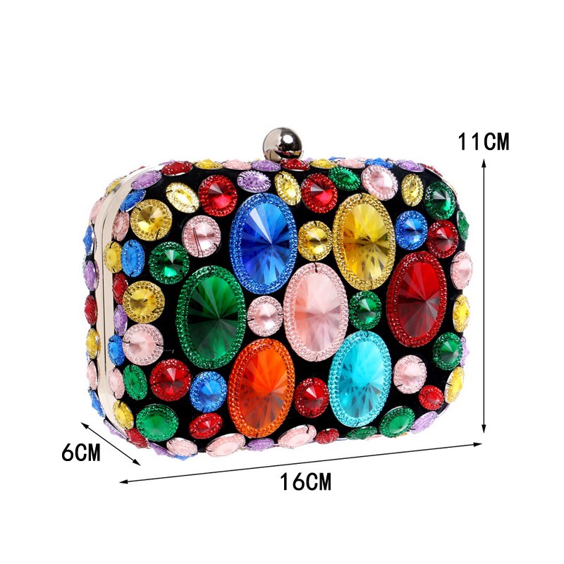 Flower Candy Color Women Evening Bags Wedding Party Event Clutch Diamonds Metal Rhinestones Handbags Beading Purse Diamonds Bag