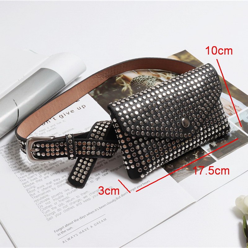 Rivets Waist Pack Luxury Designer Fanny Pack Small Women Waist Bag Phone Pouch Punk Belt Bag