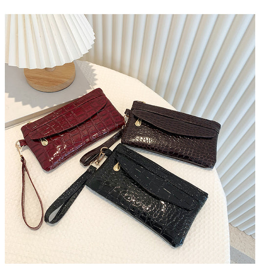 Spring Trend Korean Crocodile Pattern Ladies Clutch Bags Ladies Mobile Coin Purses Ladies Casual Clutches Clutch Bags