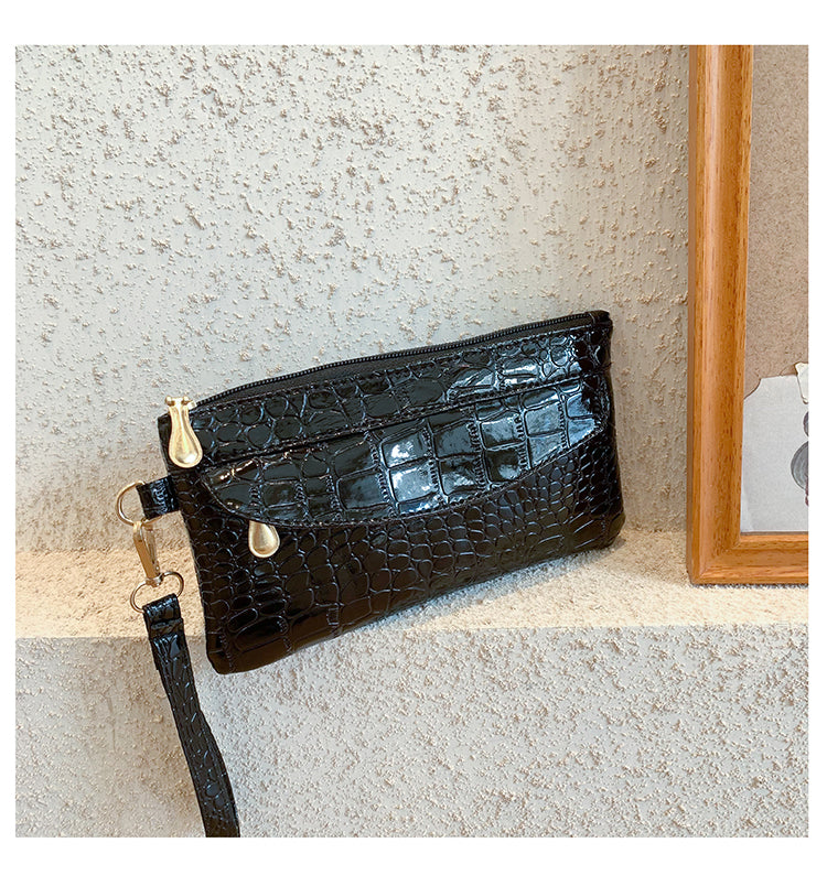 Spring Trend Korean Crocodile Pattern Ladies Clutch Bags Ladies Mobile Coin Purses Ladies Casual Clutches Clutch Bags