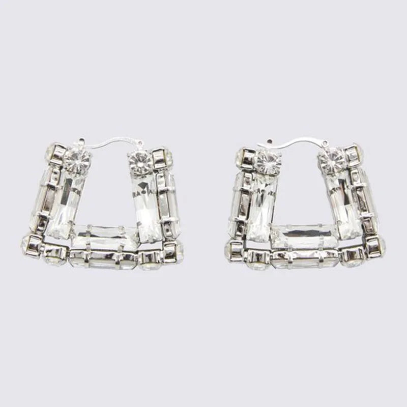 Large Rhinestone Square Earrings Wedding for Women Fashion Jewelry Shiny Geometric Crystal Earrings Party Gifts