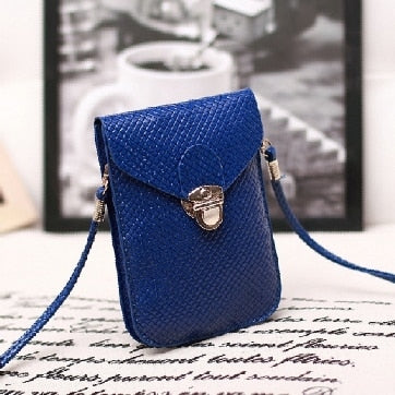 Fluorescence Colors Women Mobile Phone Bags Fashion Small Change Purse Female Woven Buckle Shoulder Bags Mini Messenger Bag