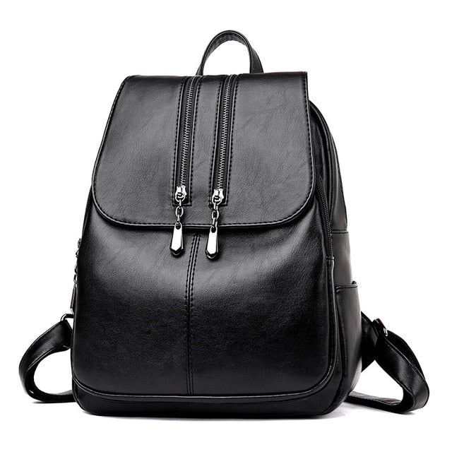 Laptop Backpack Women's Leather Luxury Backpack Women Fashion Backpack Satchel School Bag