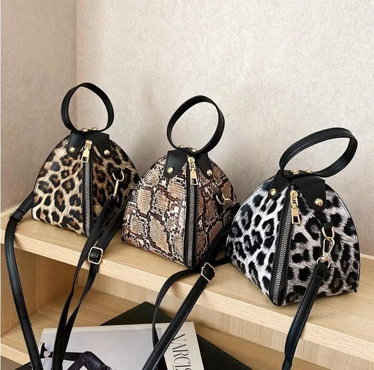 Pyramid Clutch Handbag Ladies Elegant Crossbody Bags Fashion Leopard Bag